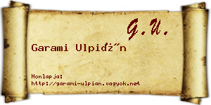 Garami Ulpián névjegykártya